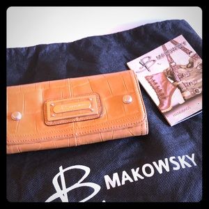 B. Makowsky Tan Leather wallet. EUC